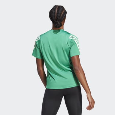 T-shirt de Running Low Carbon 3-Stripes Run Icons Verde Mulher Running
