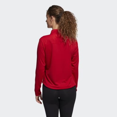 Women's Training Red Under the Lights Long Sleeve 1/4 Zip Knit Sweatshirt