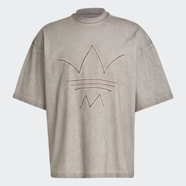 Camiseta R.Y.V. Holgada con Trifolio Abstracto Café Hombre Originals