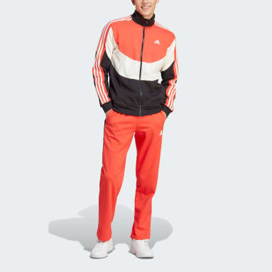 Men Sportswear Red Colorblock Track Suit