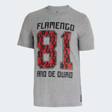Camiseta Estampada CR Flamengo Cinza Homem Futebol