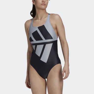 adidas Big Logo gris bañador natación niña