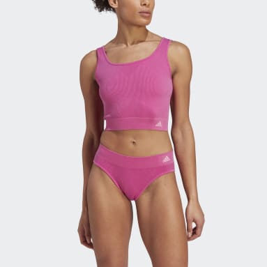 Débardeur crop côtelé Active Seamless Rose Femmes Entraînement