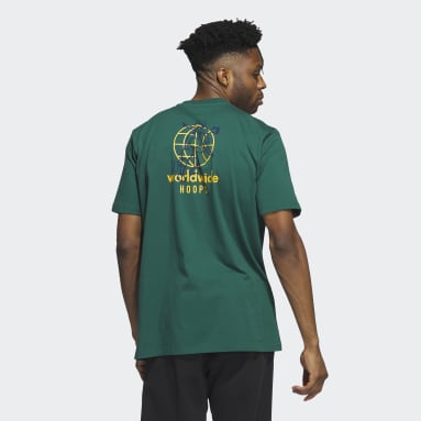 Men Basketball Green Worldwide Hoops Graphic Tee