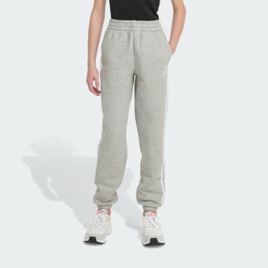 Youth Training Grey Elastic Waistband 3-Stripe Cotton Fleece Jogger