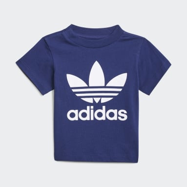 Infants Originals Blue Trefoil Shorts Tee Set