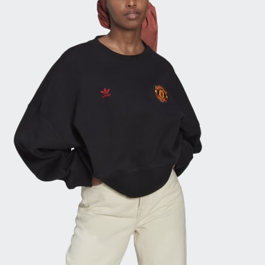 Ženy Originals černá Mikina Manchester United Essentials Trefoil