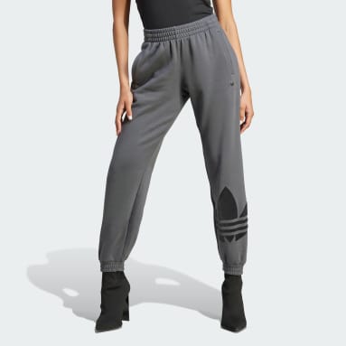 Women Originals Grey Large Trefoil Cuff Sweatpants