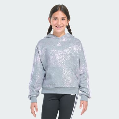 adidas Long Sleeve Printed Loose Fit Pullover Hoodie