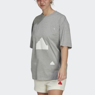 Camiseta Oversized Gris Mujer Sportswear