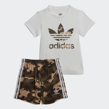 Camo Tee and Shorts Set Bialy