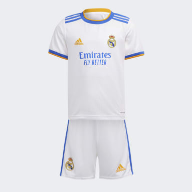 Kids Football White Real Madrid 21/22 Home Mini Kit