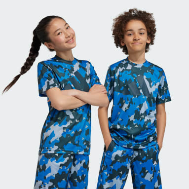 T-shirt coupe standard à imprimé intégral Train Essentials Seasonal AEROREADY Gris Enfants Fitness Et Training