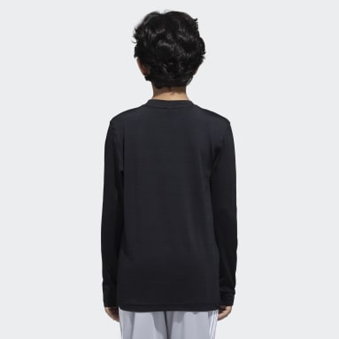 Girls Training Black Logo Mélange Long Sleeve Tee