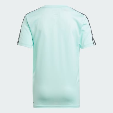 Camiseta Train Essentials AEROREADY 3-Stripes Regular Fit Turquesa Meninos Sportswear