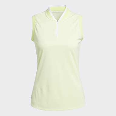 Women Golf Yellow Equipment Primegreen Sleeveless Golf Polo Shirt