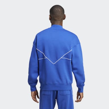 Men Originals Blue Adicolor Seasonal Archive Half-Zip Crew Sweatshirt