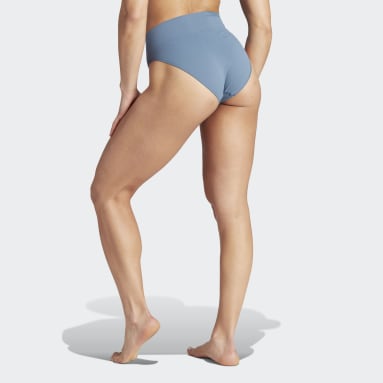 Sous-vêtement échancrure haute sans coutures Active Micro-Stretch Bleu Femmes Entraînement