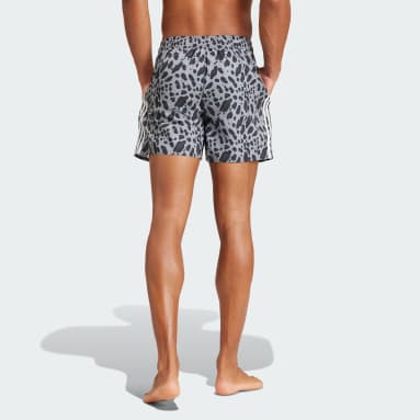 Men's Sportswear Black Essentials 3-Stripes Animal-Print CLX Swim Shorts