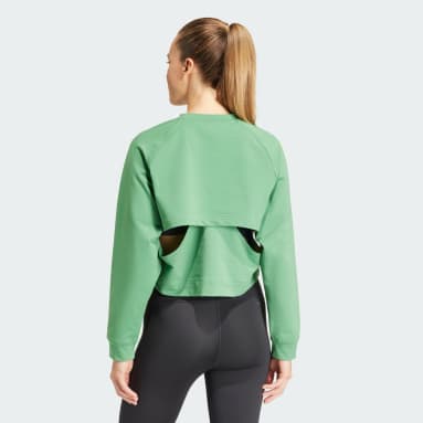 Sudadera Power Hidden Racerback Overlay Verde Mujer Gimnasio Y Entrenamiento