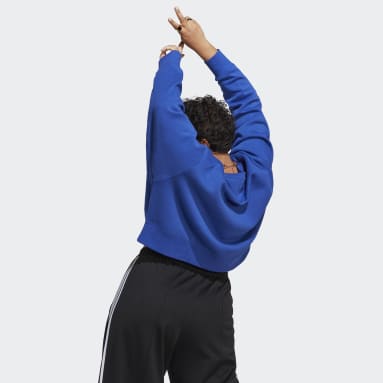 Women's Originals Blue Adicolor Essentials Crew Sweatshirt (Plus Size)