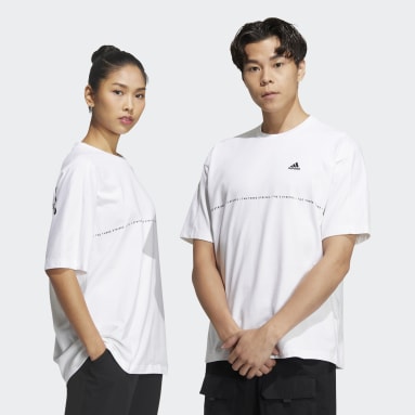 Gym & Training White 워딩 루즈 핏 헤비 싱글 저지 티