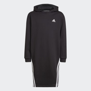 Vestido con Capucha Primegreen Future Icons 3 Franjas Negro Niña Sportswear