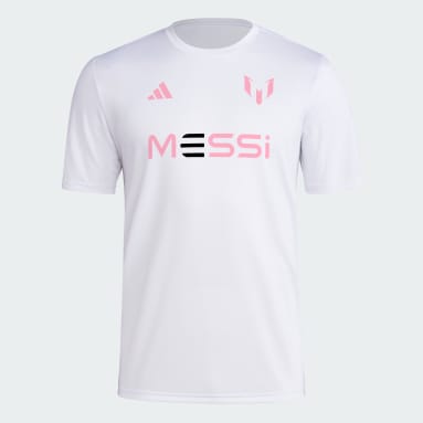 Men's Soccer White Messi Wordmark Tee