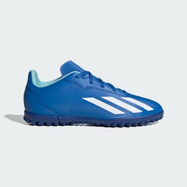 Botines X Crazyfast.4 Pasto Sintético Azul Niño Fútbol
