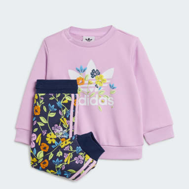 Ensemble sweat-shirt col ras-du-cou Floral Pourpre Bambins & Bebes 0-4 Years Originals