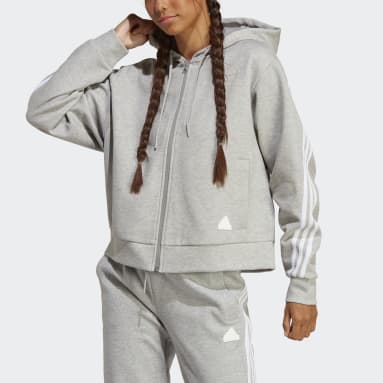 Veste à capuche zippée à 3 bandes Future Icons gris Femmes Sportswear