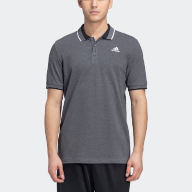 Men Training Grey ESSENTIALS CORE POLO TEE