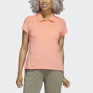 Women Golf Orange Go-To Heathered Golf Polo Shirt