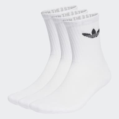 Originals White Trefoil Cushion Crew Socks 3 Pairs