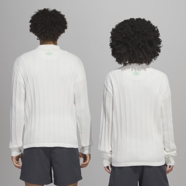 Men Originals White Pharrell Williams Knit Long Sleeve Jersey (Gender Neutral)