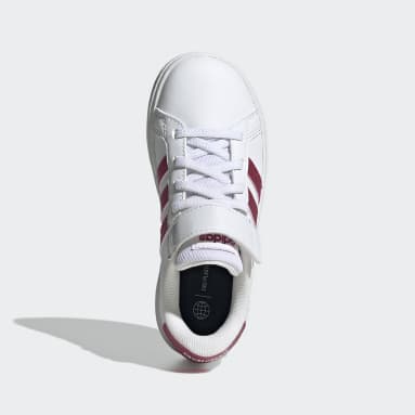 Tenis adidas Grand Court Court Cordones Elásticos y Tira Regulable Blanco Niño Sportswear