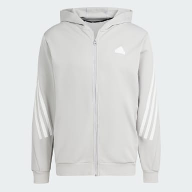 Muži Sportswear Siva Mikina s kapucňou Future Icons 3-Stripes Full Zip