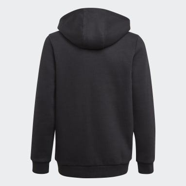 Sudadera con Gorro Essentials 3 Franjas Negro Niño Sportswear