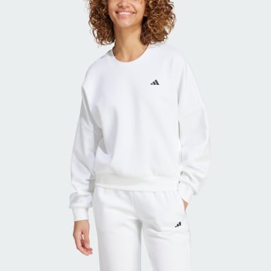 Women Sportswear White Essentials Small Logo Feel Cozy Sweatshirt