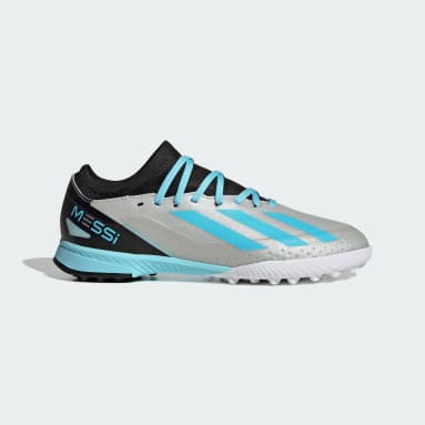 Chimpunes X Crazyfast Messi.3 Pasto Sintético Plateado Niño Fútbol