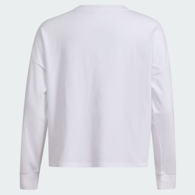 Youth 8-16 Years Training White LS WAIST CREW TEE F23