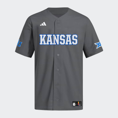 Kansas Jayhawks Dark Grey Full Button Jersey