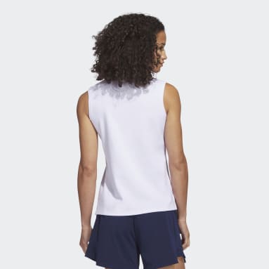Women Golf White Go-To Piqué Sleeveless Golf Polo Shirt