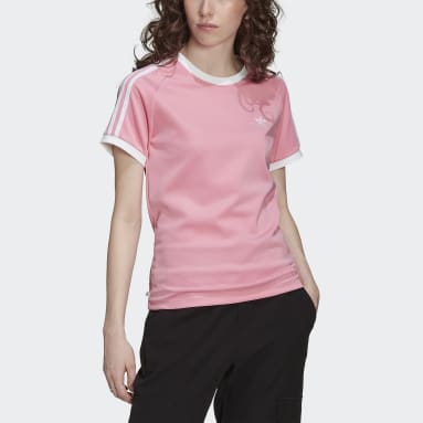 Women Originals Pink Adicolor Classics Slim 3-Stripes Tee