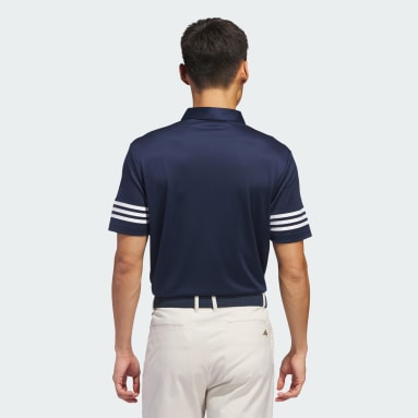 Men Golf Blue 3-Stripes Golf Polo Shirt