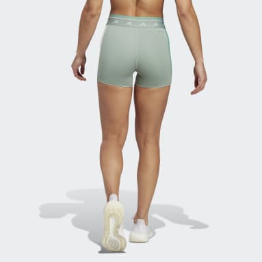 Women's Gym & Training Green Techfit Colorblock Short Leggings