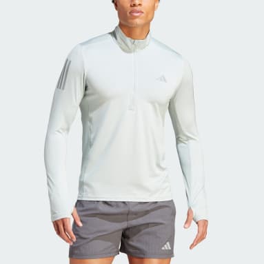 Sweat-shirt à manches longues 1/4 Own the Run gris Hommes Course