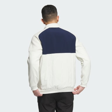 남성 Golf White 플레이 그린 보아 하프집 긴팔 재킷