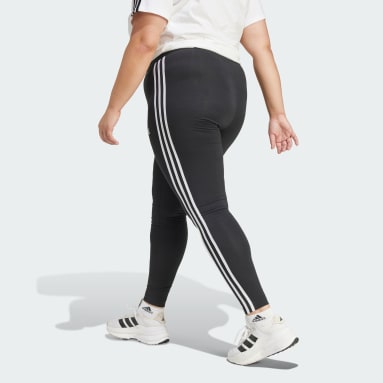 Ženy Sportswear černá Legíny Essentials 3-Stripes (plus size)