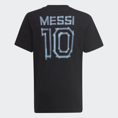 Girls Football Black Messi Football Graphic Tee
